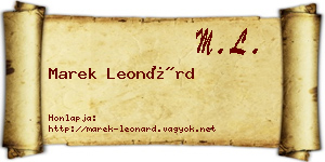 Marek Leonárd névjegykártya