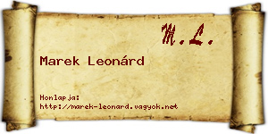 Marek Leonárd névjegykártya